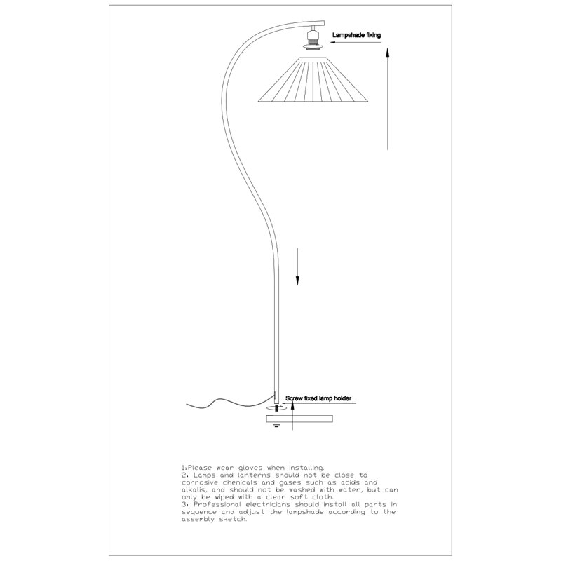 Lampe sur pied arquée / arquée 60 po Overlake, Blanc, Blanc