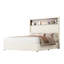 Structure de lit double capitonnée en velours avec USB et veilleuse, tête de lit et tablette à oreilles de 52 po de hauteur avec rivets, beige-1348113599-1348113601