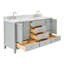 Meuble-lavabo double autoportant 67 po avec plateau en marbre Flynt-90979897