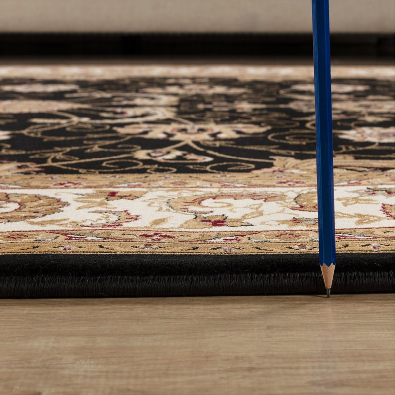 Black Area Rug, Rectangle 2' x 3'