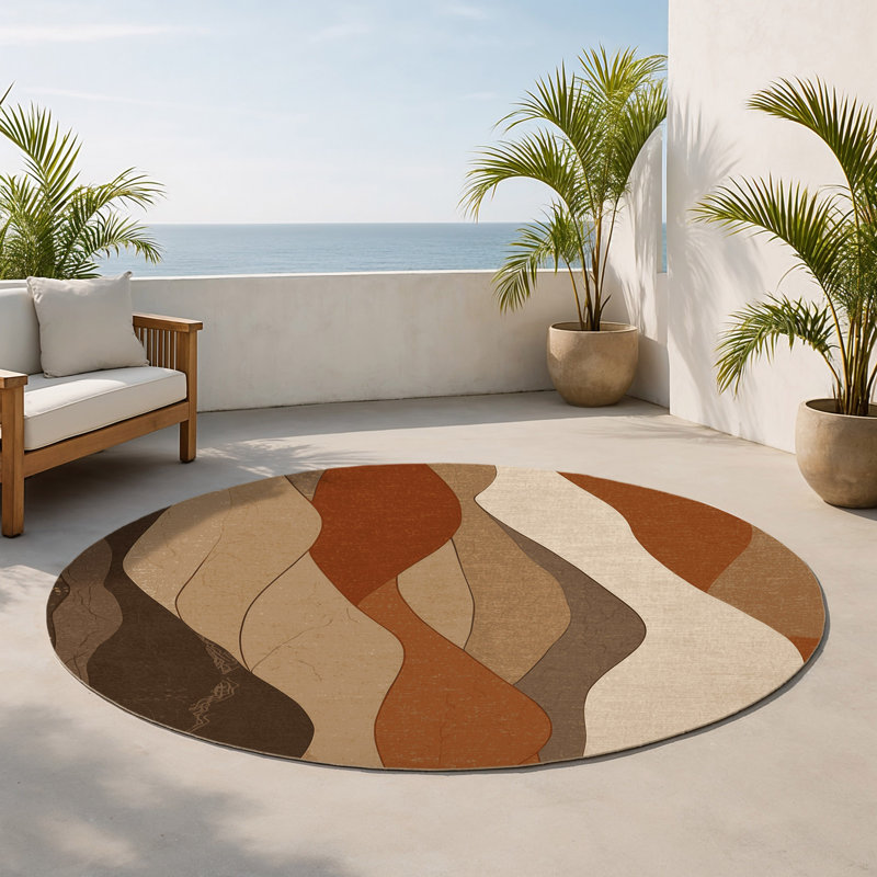 Tapis intérieur et extérieur Dawn's Edge, Rond 5 pi