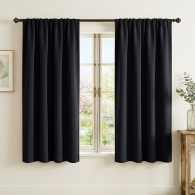 Blackout Curtains for Bedroom, Thermal Insulated Drapes Rod Pocket Privacy Protected Window Panels for Living Room, 2 Panels