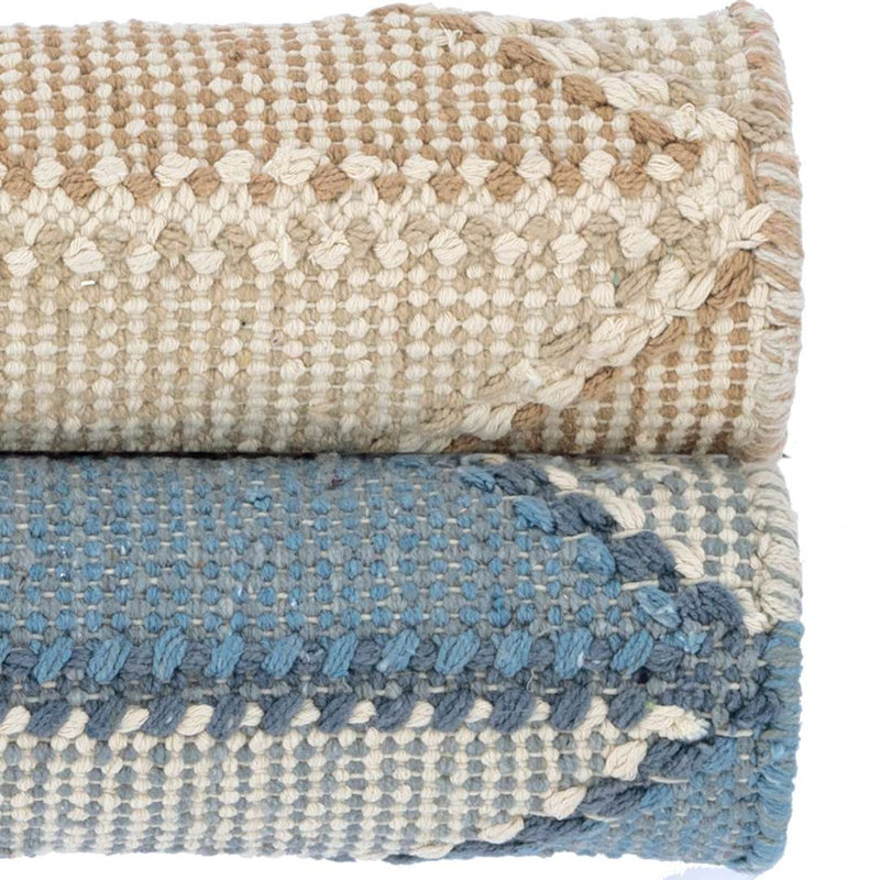 Ojai Wheat Hand Loom Knotted Cotton Rug, Rectangle 7'6" x 9'6"
