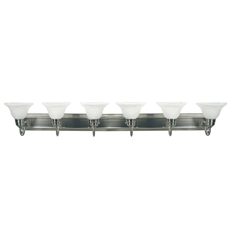 Éclairage pour meuble-lavabo 6 lumières Quast, Nickel satiné