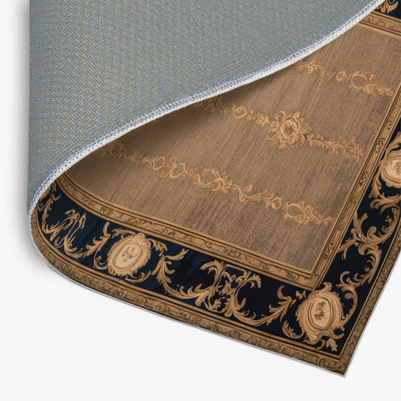 Tapis d'intérieur et d'extérieur brun français, Rectangle 4pi x 6 pi