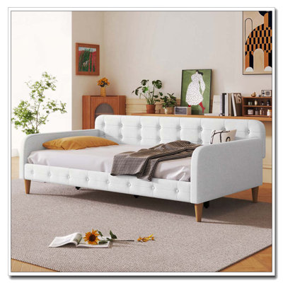 Upholstered Daybed with 4 Support Legs