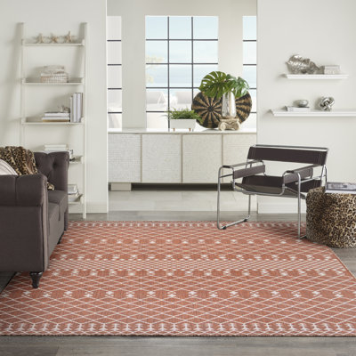 Tapis terre cuite moderne 10 pi x 14 pi Nourison Positano