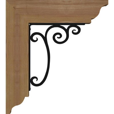 3 1/2"W x 11 1/2"D x 14"H Avery Traditional Ironcrest Smooth Bracket, Western Red Cedar (2"W x 7 1/2"D x 10"H Iron Bracket)