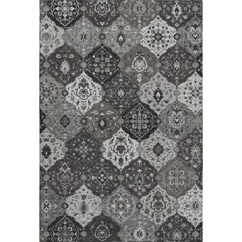 Premium Machine Washable Mayfield AMF2292 Panel Rug, Gray, 10' x 14'