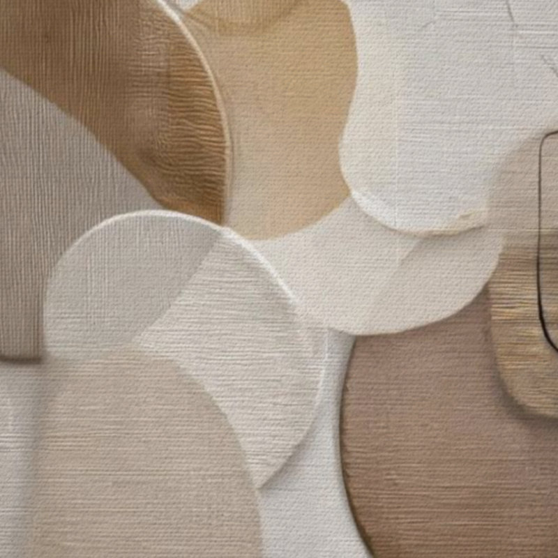 Minimalist Overlapping Textured Forms Neutral Tones Abstract Canvas Art