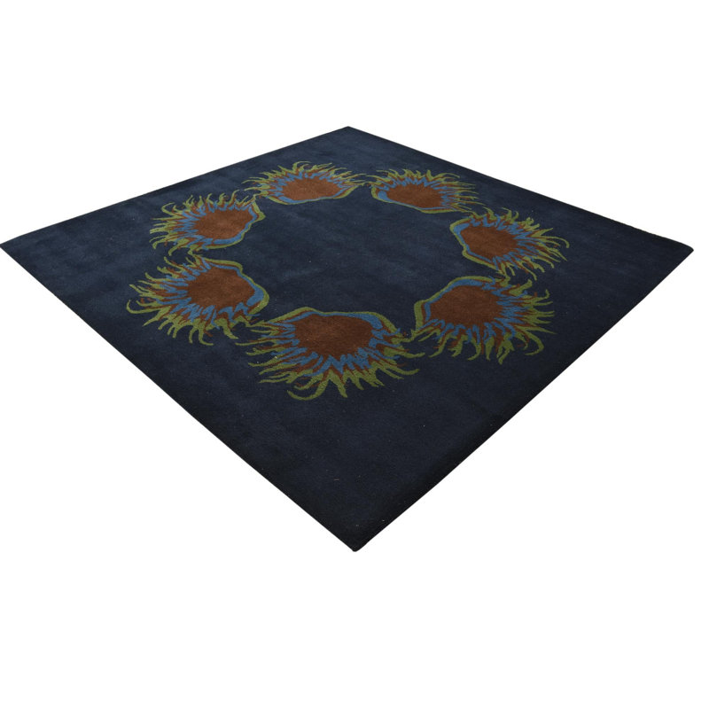 Tapis carré bleu marine Otto