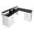 59" Modern Fluted L-Shaped Chargeable Desk With Cabinet And Drawer