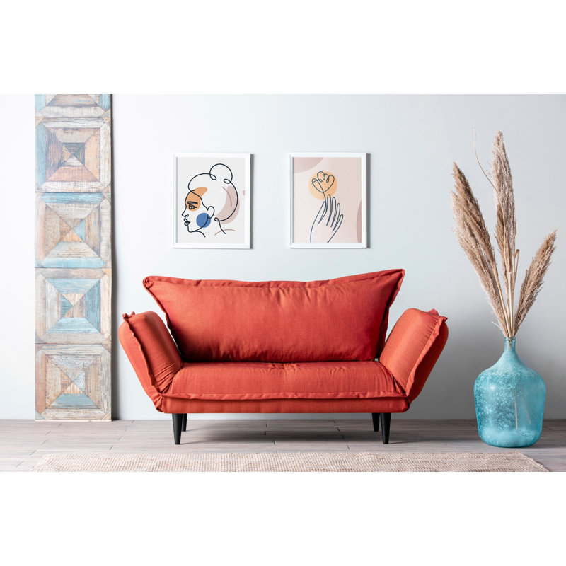 Frankie 78.74" Flared Arm Sleeper, Orange