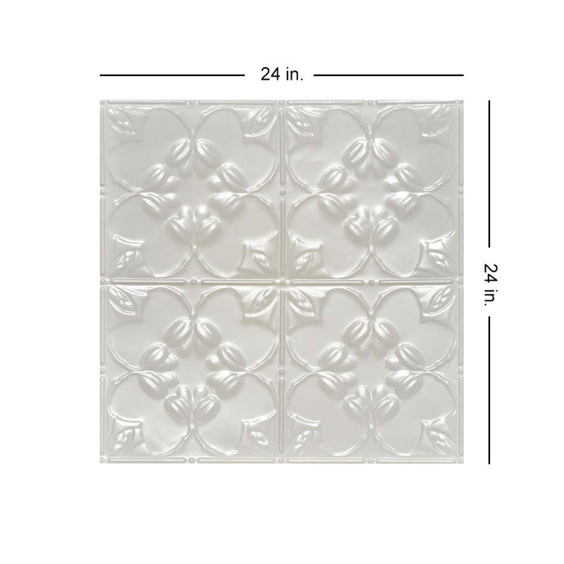 Lilac 2 ft. x 2 ft. Nail-Up Tin Ceiling Tile, Eggshell White