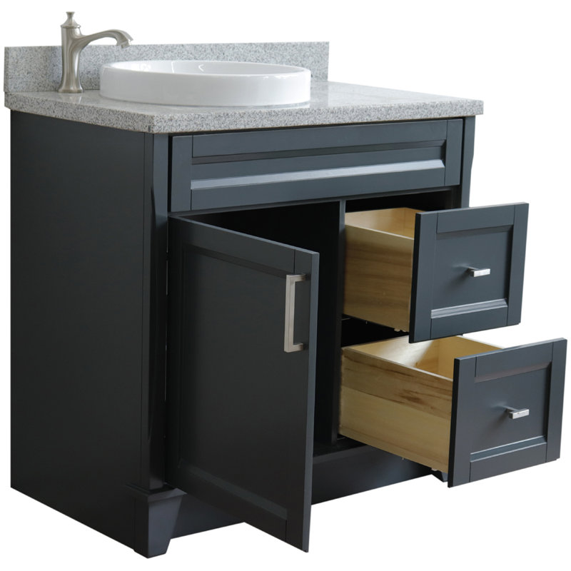 Ensemble de meuble-lavabo simple 37 po Casden, Gris, À entraxe 8 po