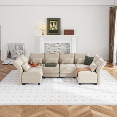 Harlaii 102'' 6 - Piece Upholstered Sectional With Storage