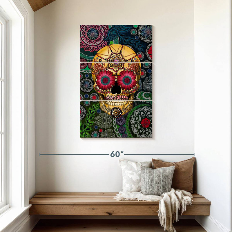 Sugar Skull Paisley Garden, H 45 po x l 28 po