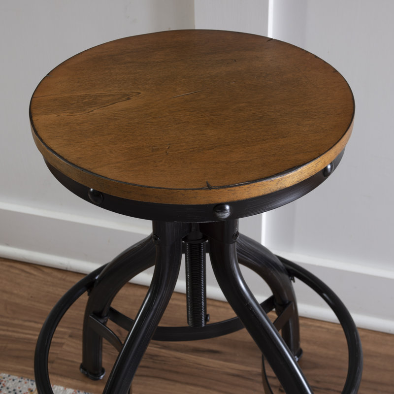 Tabouret de comptoir pivotant réglable Kerome (ensemble de 2), Brun