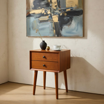 Nightstand With 2-Drawers, Small Side End Table With Storage, Seadrifte