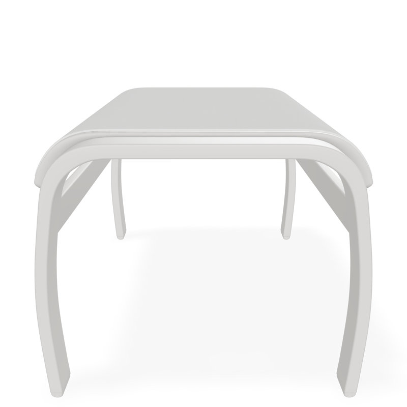 Belle Isle Sling Aluminum Frame Ottoman, Snow, White 6D Sunbrella®
