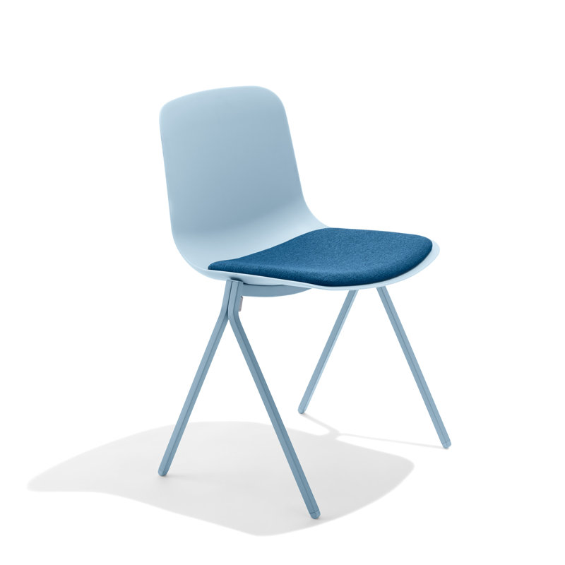 Chaise d'appoint Key, ensemble de 2 avec coussin, Ciel, Ardoise
