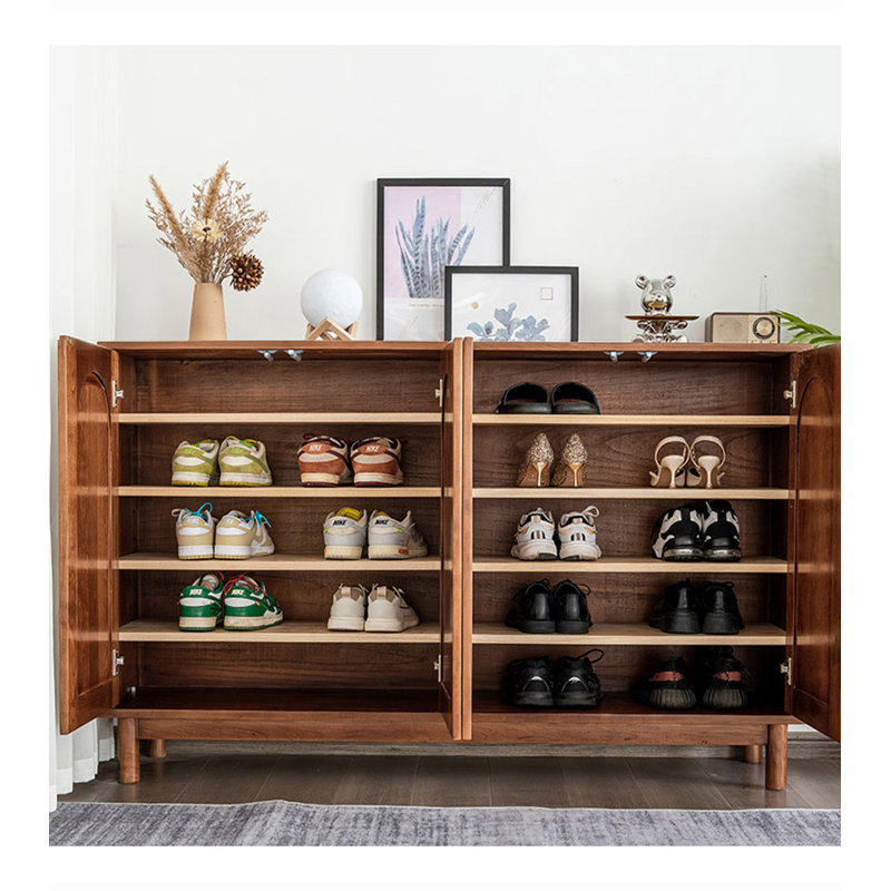 Large Capacity Multi-Tier Solid Wood Shoe Cabinet