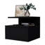 1 table de chevet noire avec 2 tablettes pour la chambre à coucher, 1 tiroir et une beauté-426263598
