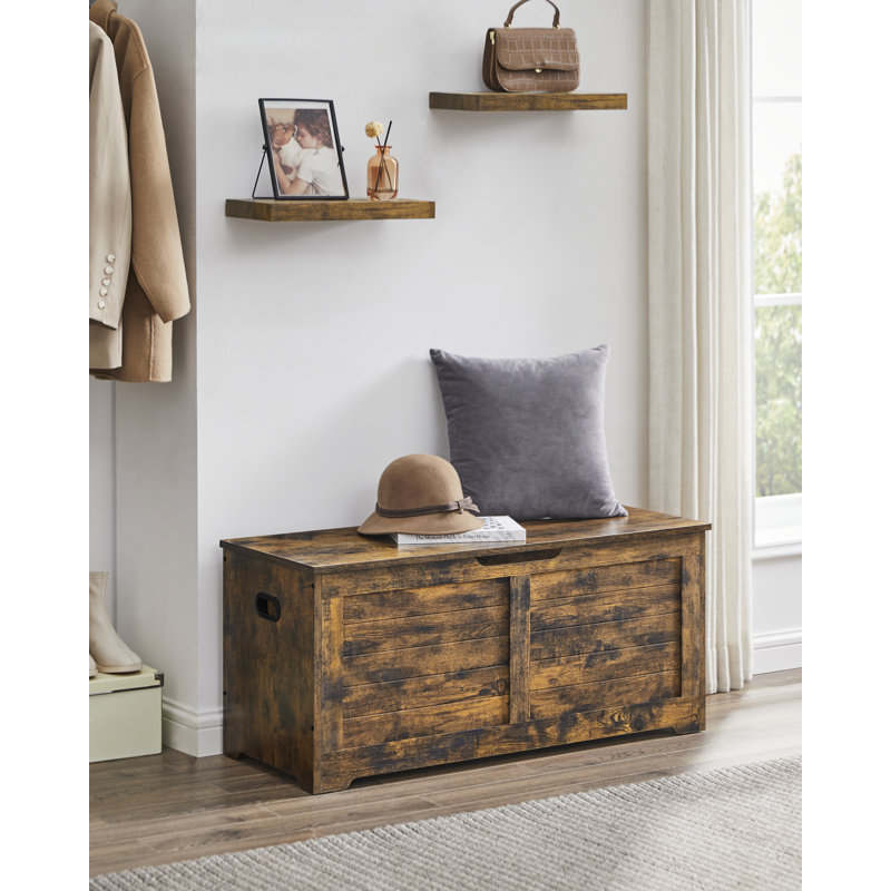 Kenesaw Storage Bench, Rustic Brown, 46cm H x 100cm W x 40cm D