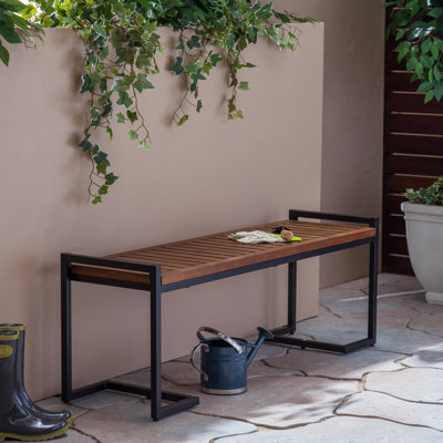 Banc de 19,44 po de hauteur avec bois et fer en fantaisie brillante