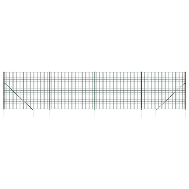 Caelon Metal Wire/Mesh Fence, Green, 180cm H x 2500cm W x 7.5cm D, 13