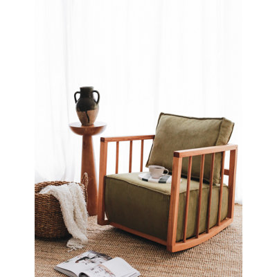 Élégant fauteuil à oreilles 25,6 po x 31,5 po x 27,9 po | Cadre 100% bois, tissu Babyface | Profondeur de l'assise confortable: 22,0 pouces | Parfait pour le salon ou le bureau, design élégant et confortable