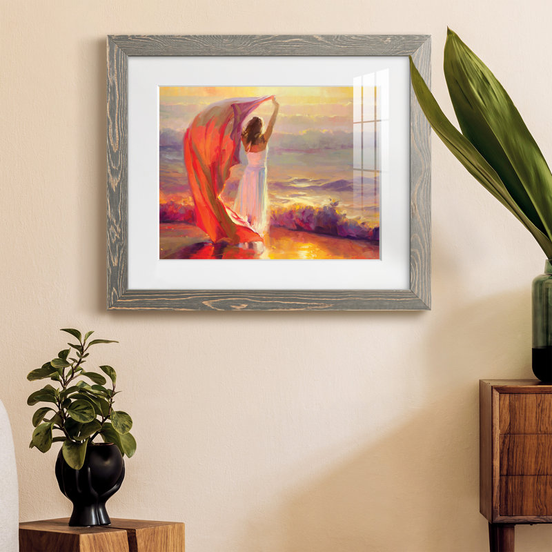 Brise d'océan - peinture encadrée, Encadré gris, H 24 po x l 18 po x P 1,5 po