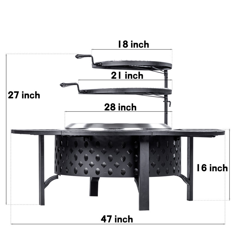Foyer d'extérieur au bois sans fumée, table de foyer d'extérieur