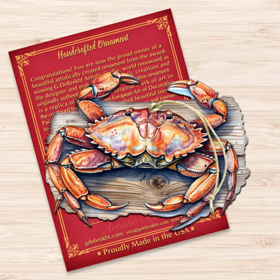 Alaskan Crab Wooden Ornament by G. DeBrekht