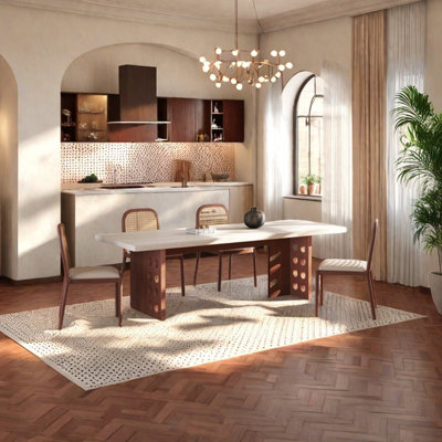 Sintered stone vintage dining table set