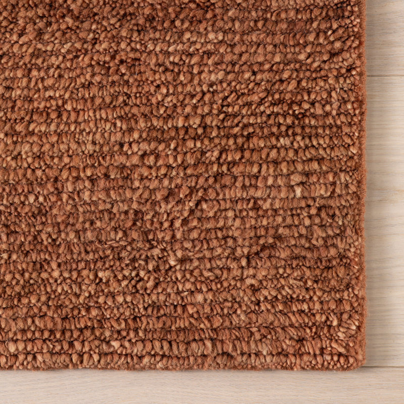 Ramsey Rust Hand Knotted Wool Rug, Rectangle 9'6" x 13'6"