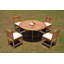 3 Seats 4 Pcs Grade-A Teak Wood Dining Set: 60" Round Table And 3 Devon Armless Chairs #01Dv73-1781758244-1781758270