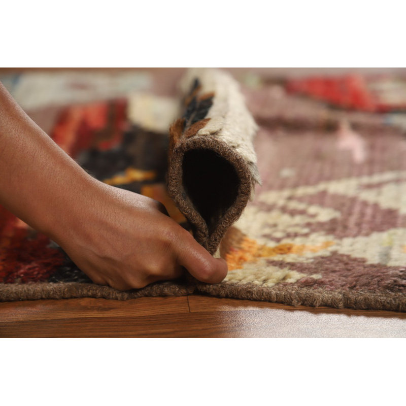 Tapis oriental marocain abstrait en laine 4 x 6