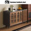 Buffet en noyer massif et bois manufacturé-1972516081