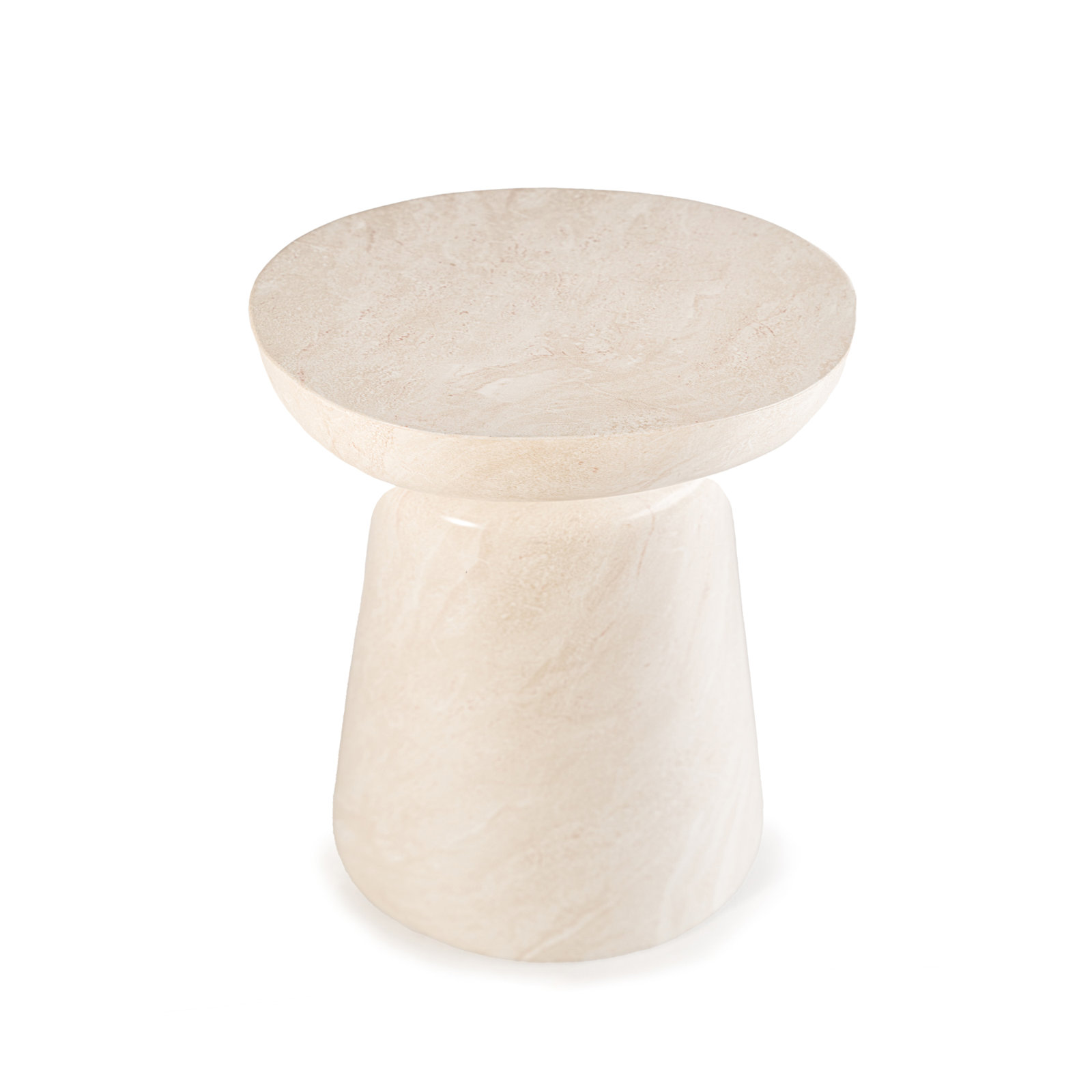 Outdoor Faux Stone Goblet Side Table, Brown