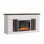 Meuble télé Farmhouse pour téléviseur de 58 po ou moins avec foyer électrique de 23 po inclus, console média en bois avec armoires et tiroirs de rangement-131408289
