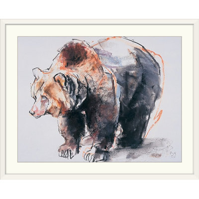 «Yusef European Brown Bear, 2001 (Charcoal)» par Mark Adlington, impression