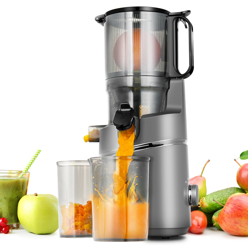 5.3" Self-feeding Masticating Juicer – Whole Fruit & Vegetable Cold Press Juicer, 250w High-yield Extractor, Easy To Clean