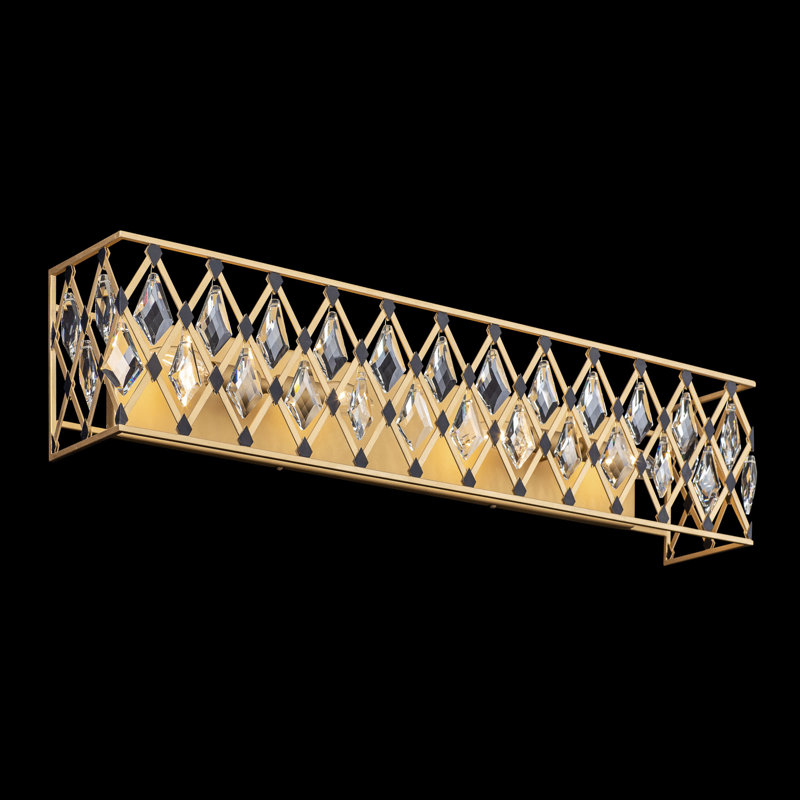 Éclairage pour meuble-lavabo Windsor - l 31 po - or français / noir mat, Or français / noir mat