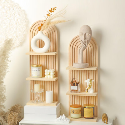 Ensemble de 2 tablettes murales 3 niveaux Boho