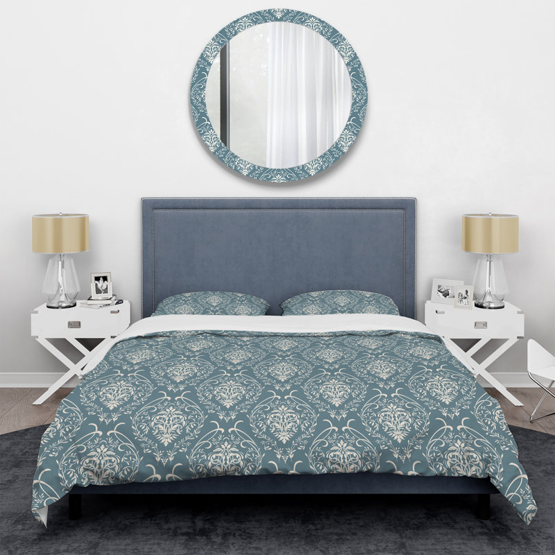 Grey Damask - Patterned Duvet Cover Set