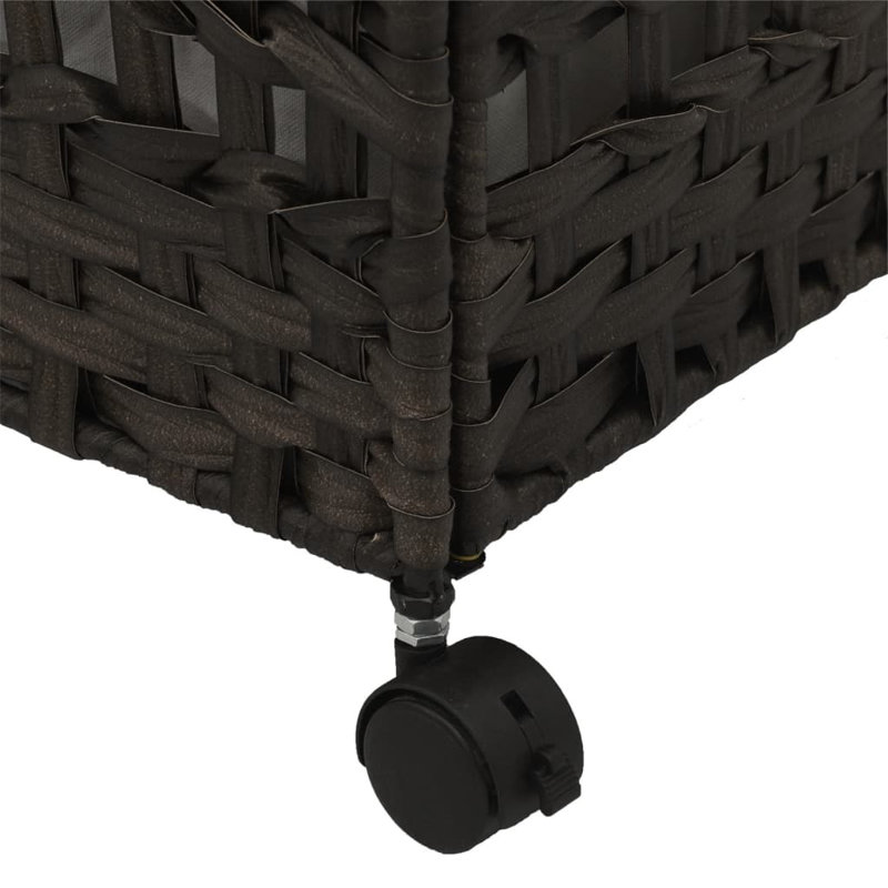  Panier à linge avec roulettes, H 23,6 po x l 26 po x P 13,8 po, Brun foncé