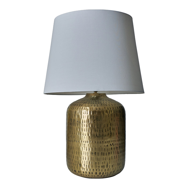 Metal Table Lamp, No, White