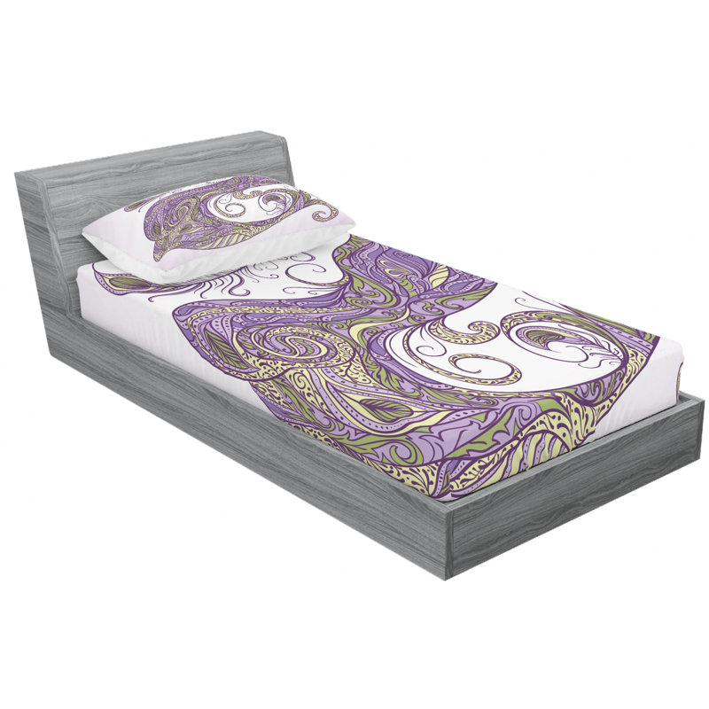 Ensemble de draps mandala peacock, Ensemble de draps pour lit simple avec drap-housse