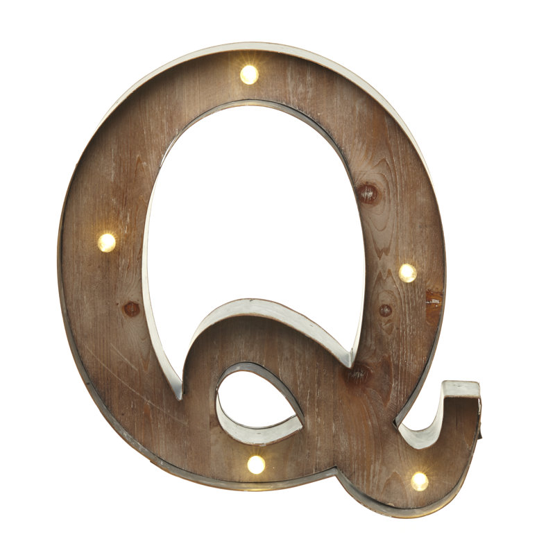 Della Text & Numbers Letter Block, Q